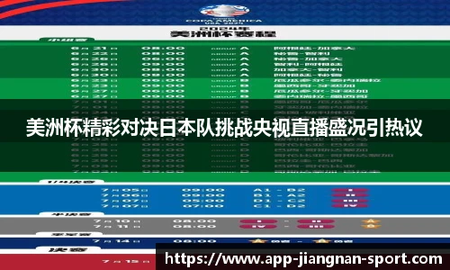 美洲杯精彩对决日本队挑战央视直播盛况引热议